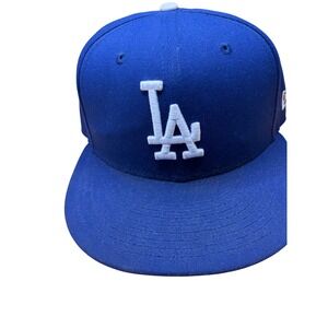 New Era 59FIFTY Los Angeles Dodgers Fitted Hat 7 1/4 Blue MLB On-Field Cap
